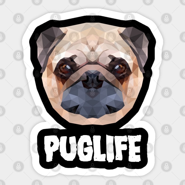 pug life gift for pug owners Sticker by BadDesignCo